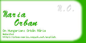maria orban business card